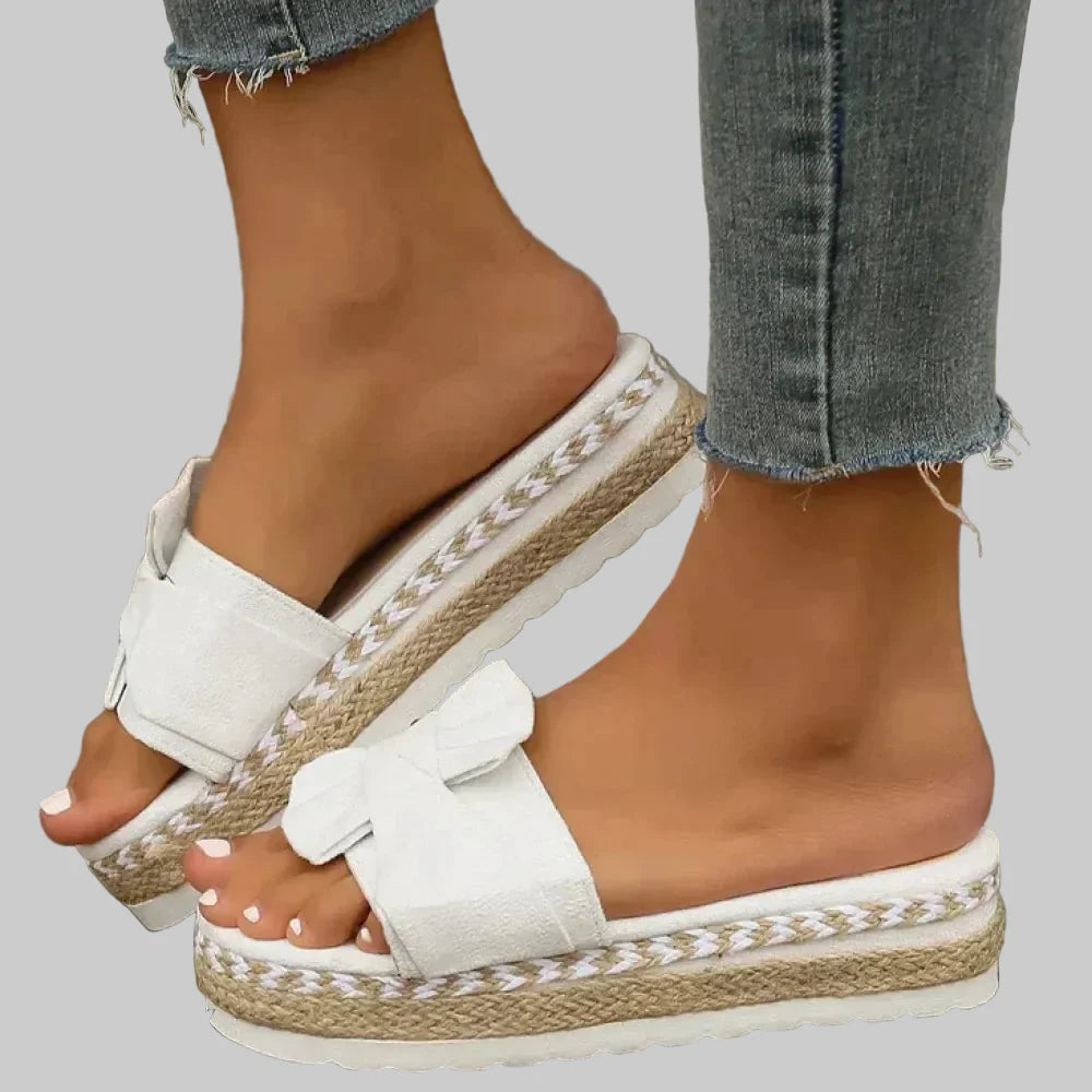 Gloria | Sandalias Plataforma de Esparto con Lazo