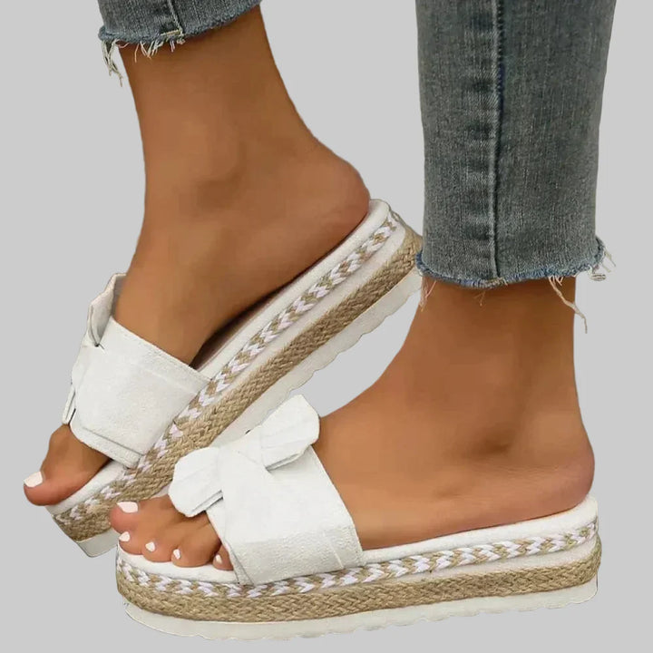 Gloria | Sandalias Plataforma de Esparto con Lazo