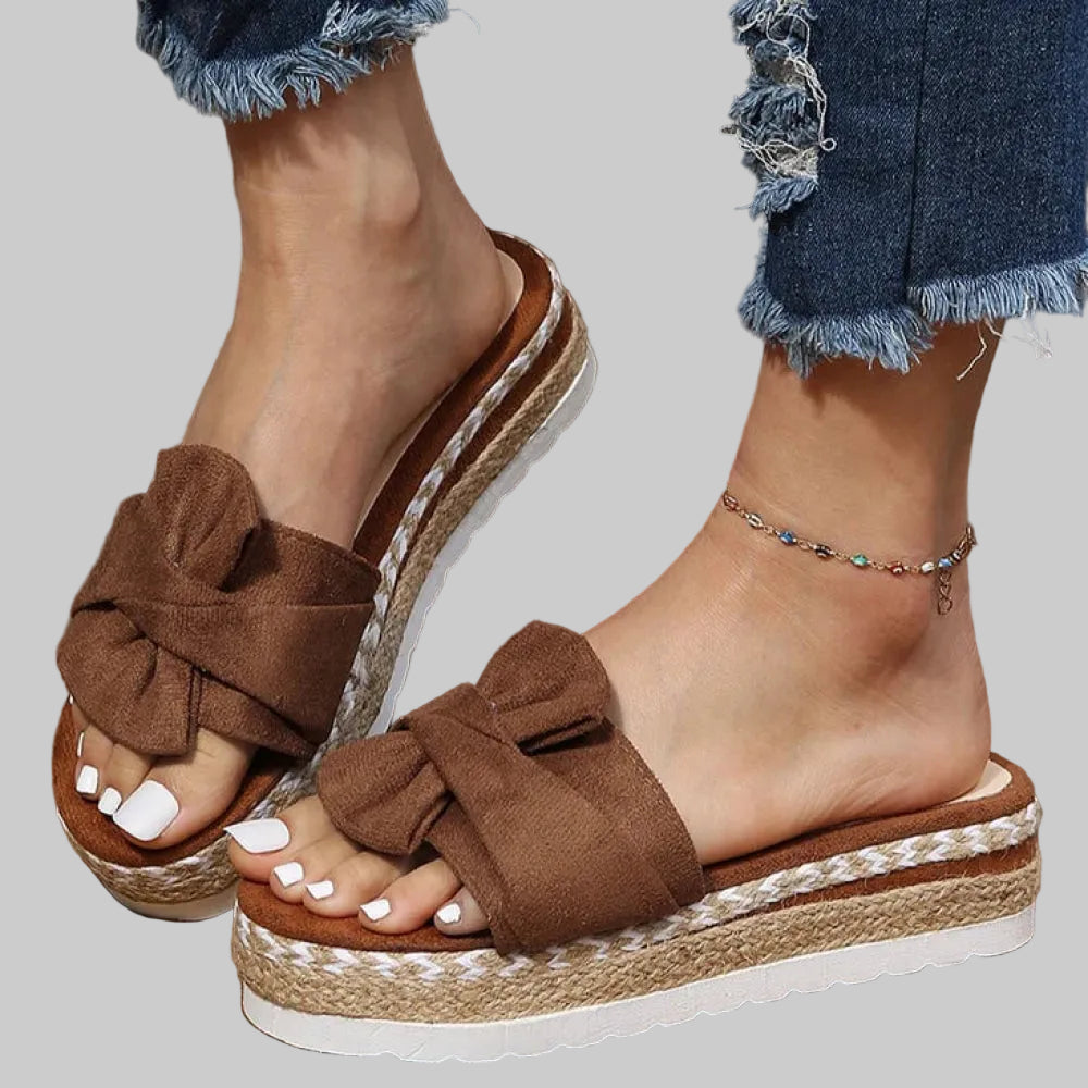 Gloria | Sandalias Plataforma de Esparto con Lazo