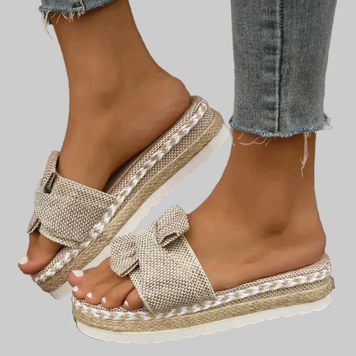 Gloria | Sandalias Plataforma de Esparto con Lazo