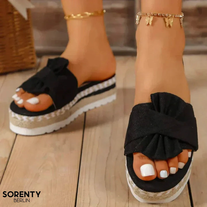 Gloria | Sandalias Plataforma de Esparto con Lazo
