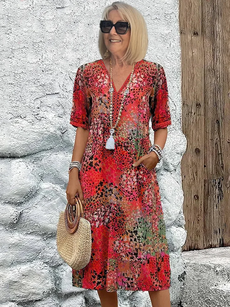 Gloria | Vestido Midi Mujer Estampado Flores