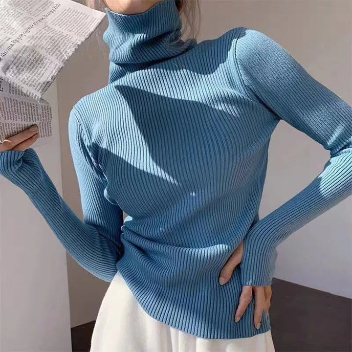 Amelia | Jersey de Cuello Alto Acanalado Mujer