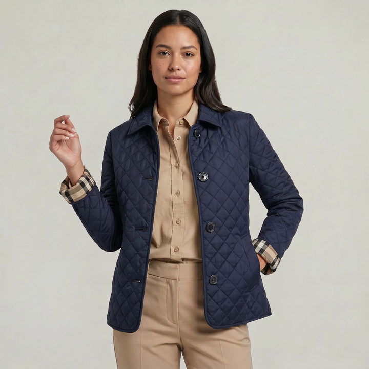 Inés | Chaqueta Acolchada Mujer Botones Cuello
