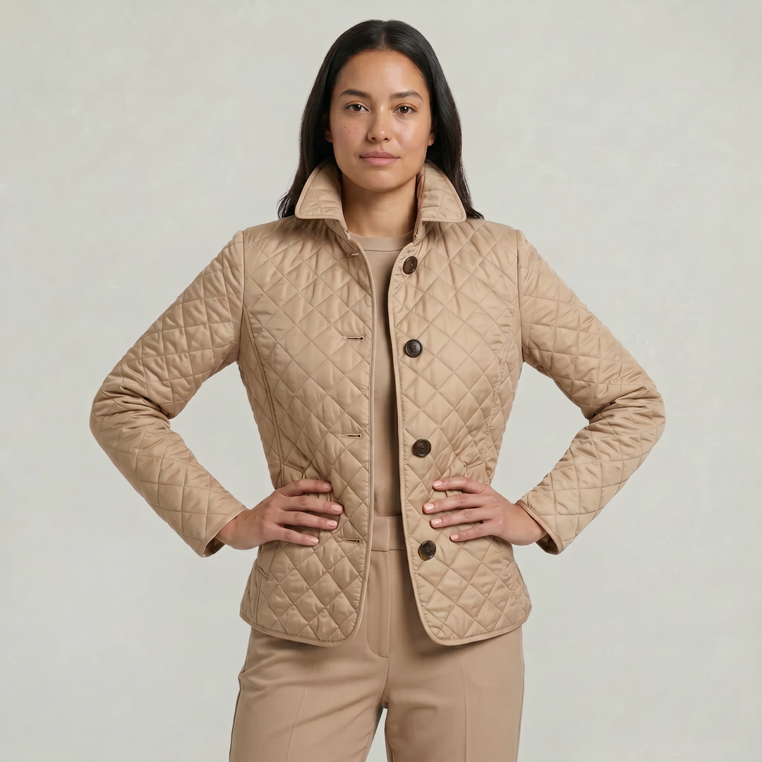 Inés | Chaqueta Acolchada Mujer Botones Cuello