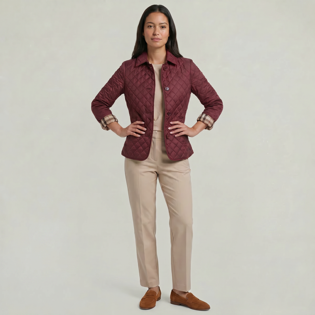 Inés | Chaqueta Acolchada Mujer Botones Cuello