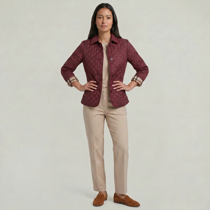 Inés | Chaqueta Acolchada Mujer Botones Cuello