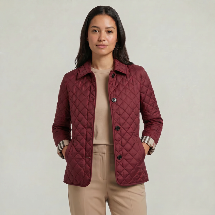 Inés | Chaqueta Acolchada Mujer Botones Cuello