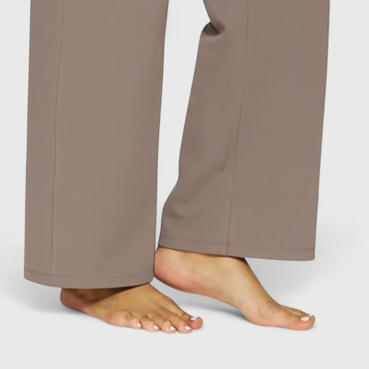 Irene | Pantalón Ancho Tiro Alto Elástico con Bolsillos