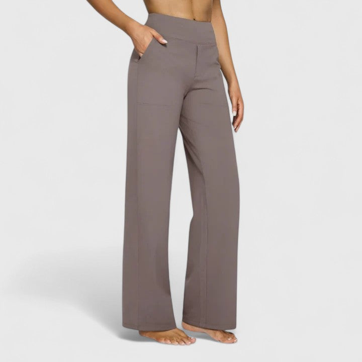 Irene | Pantalón Ancho Tiro Alto Elástico con Bolsillos