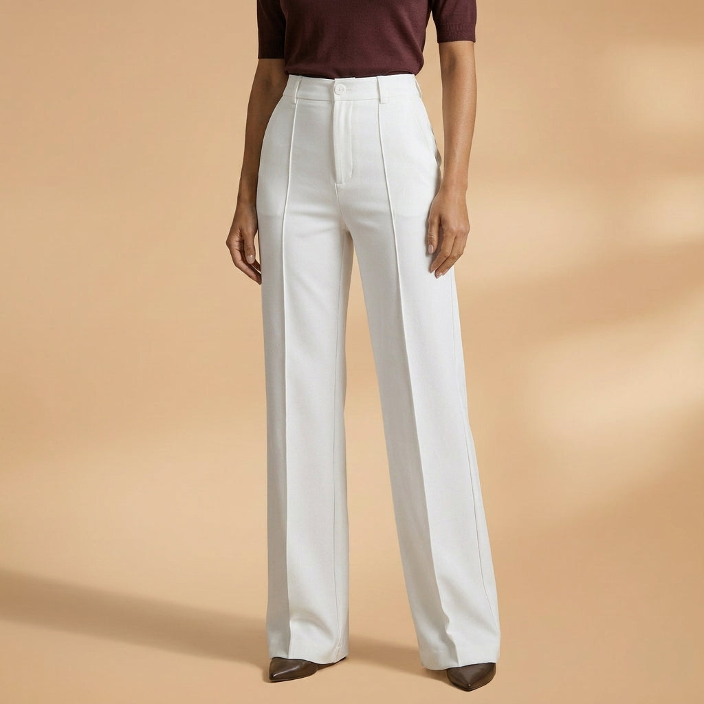 Irene | Pantalones Mujer Tiro Alto Pierna Ancha
