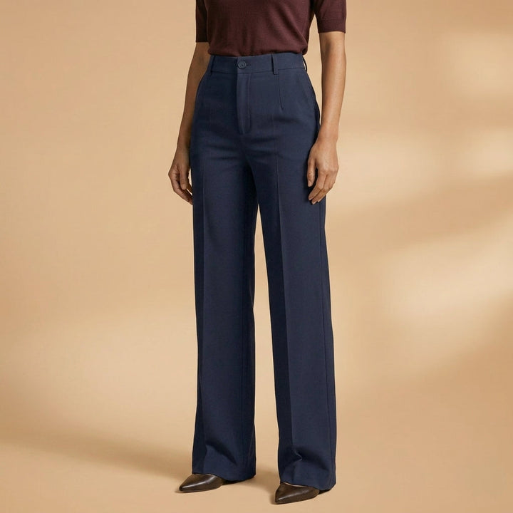 Irene | Pantalones Mujer Tiro Alto Pierna Ancha