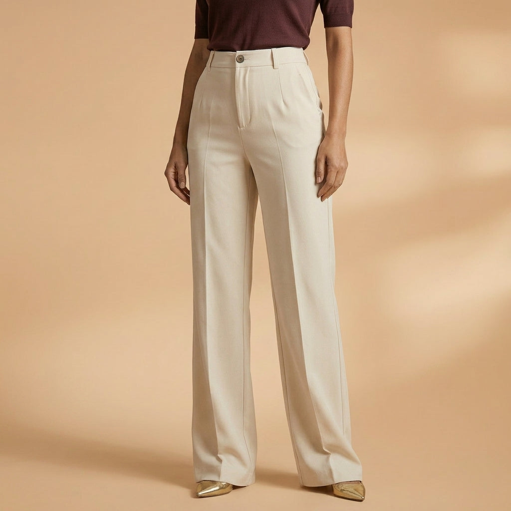 Irene | Pantalones Mujer Tiro Alto Pierna Ancha