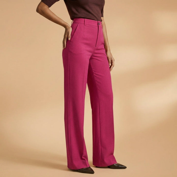 Irene | Pantalones Mujer Tiro Alto Pierna Ancha
