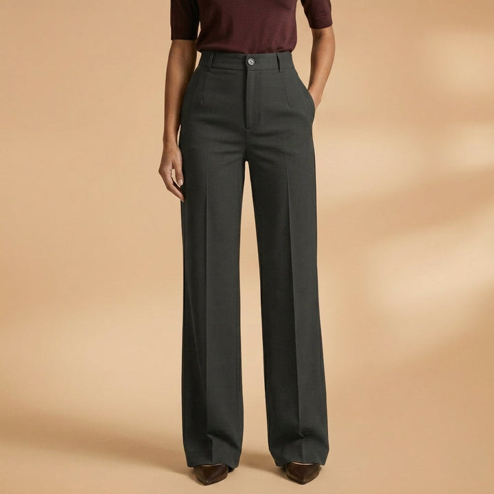 Irene | Pantalones Mujer Tiro Alto Pierna Ancha