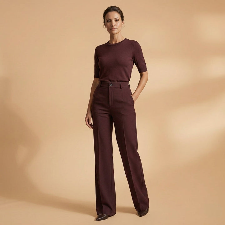 Irene | Pantalones Mujer Tiro Alto Pierna Ancha