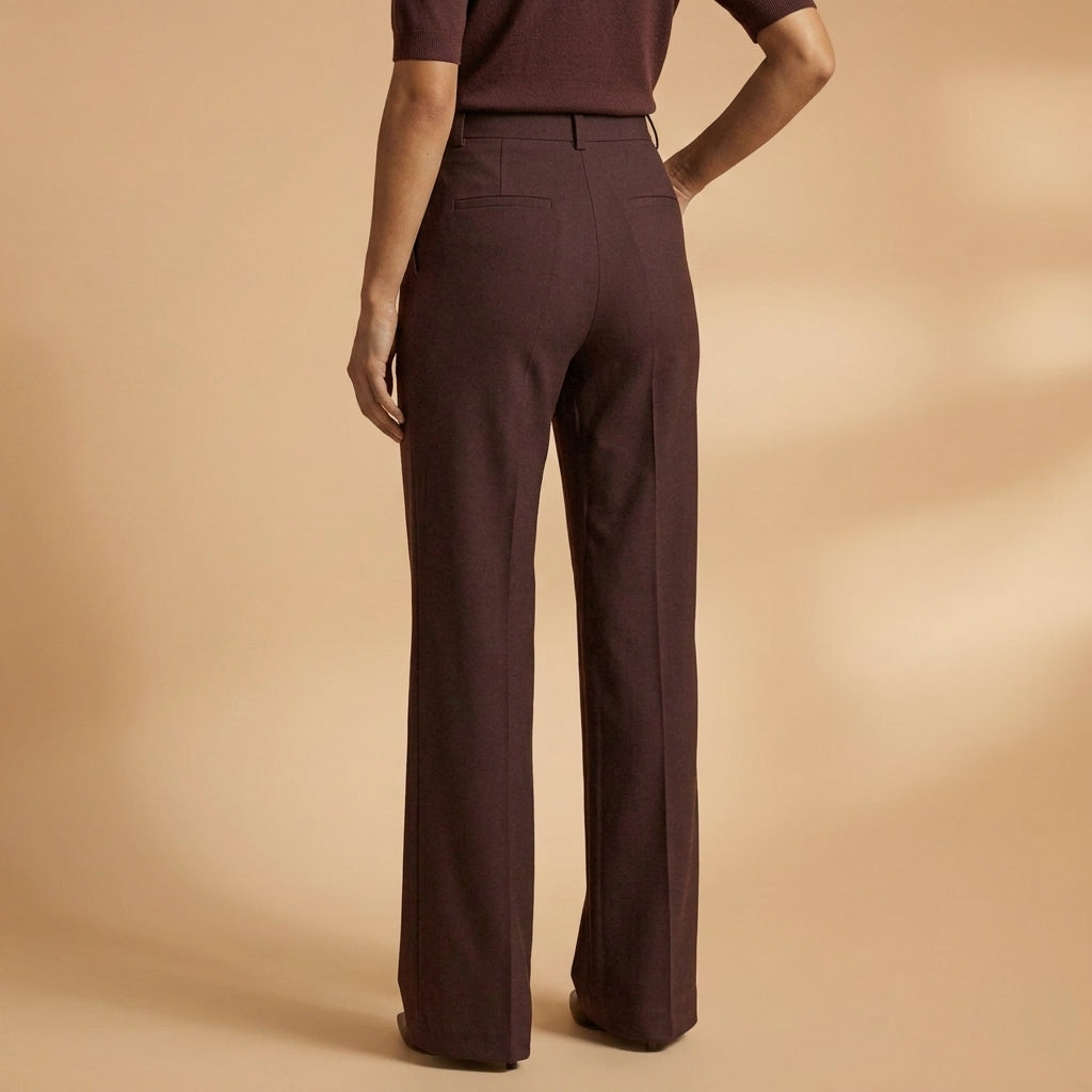 Irene | Pantalones Mujer Tiro Alto Pierna Ancha