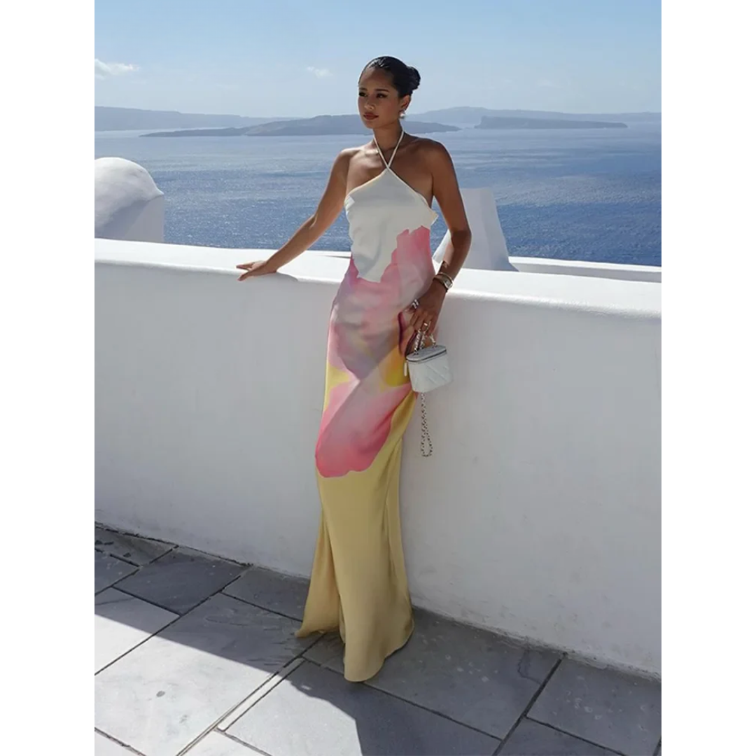 Irene | Vestido Maxi Floral Mujer Un Hombro