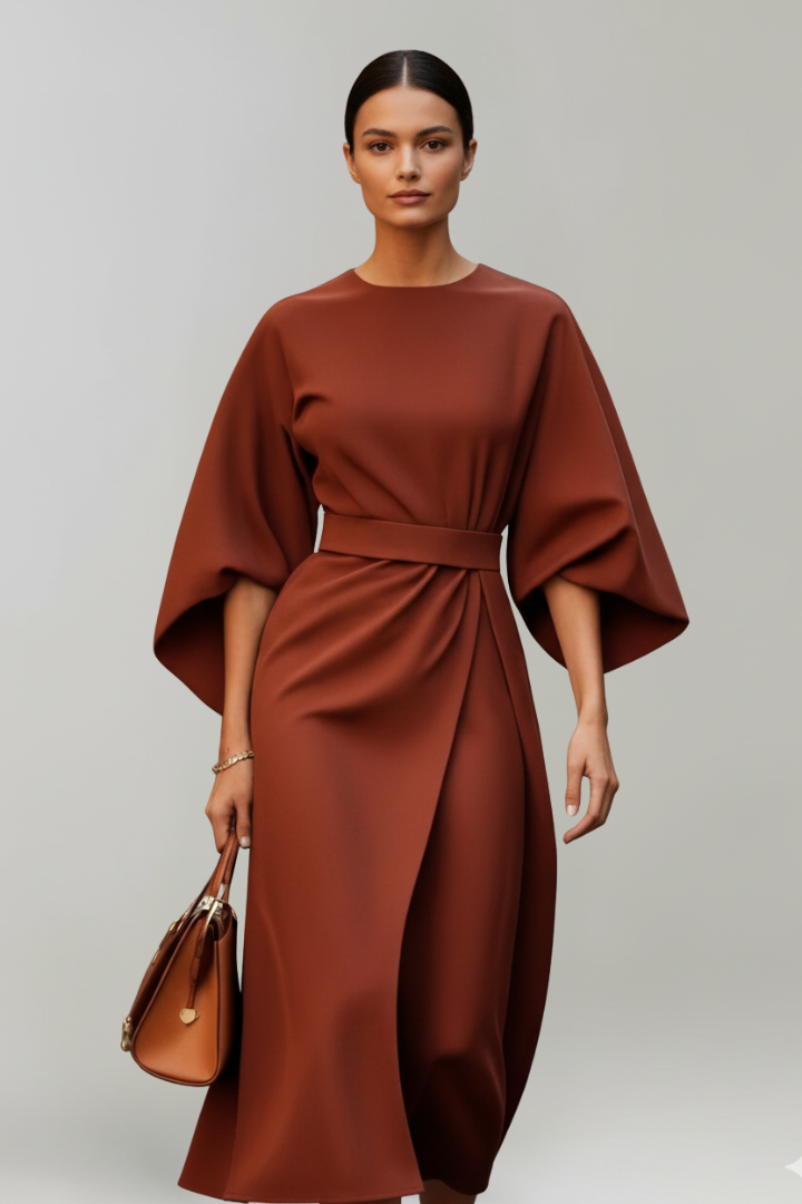 Irene | Vestido Midi Manga Kimono Mujer