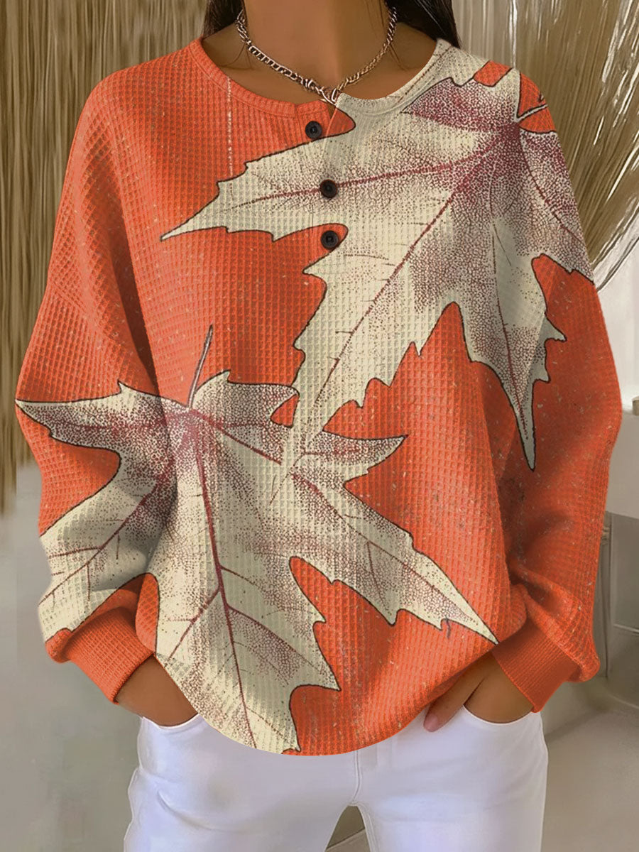 Isabella | Camisa de Punto Waffle Rayas Manga Larga