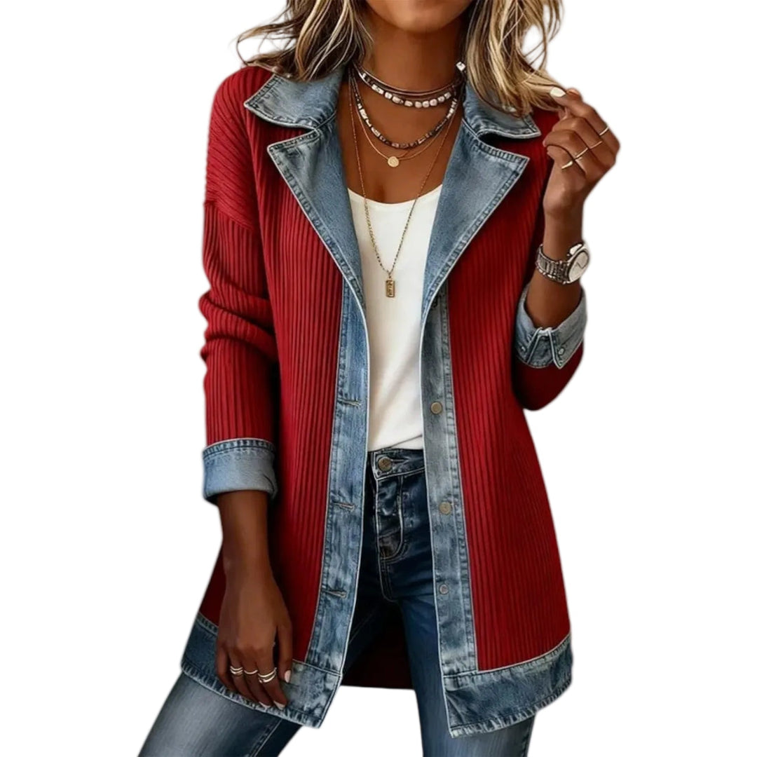 Isabella | Chaqueta Denim Relaxed Solapa Bolsillos