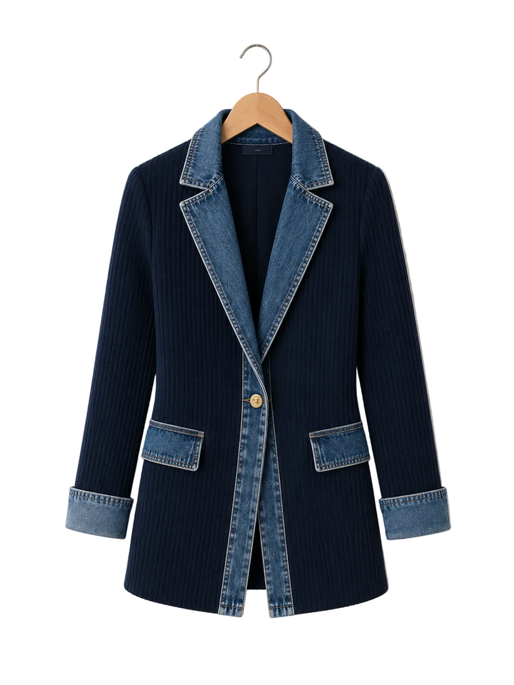 Isabella | Chaqueta Denim Relaxed Solapa Bolsillos