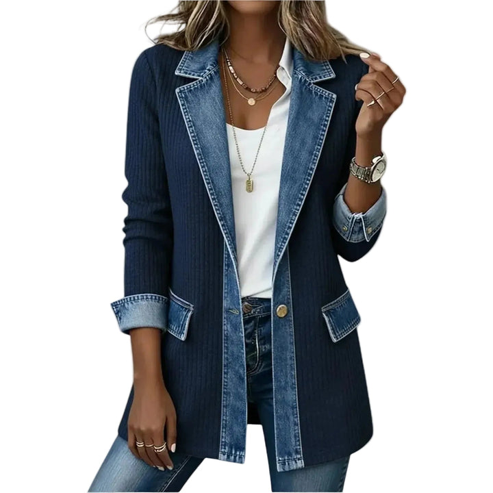 Isabella | Chaqueta Denim Relaxed Solapa Bolsillos