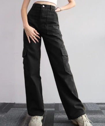 Isabella | Pantalón Cargo Mujer Pierna Ancha Plisado