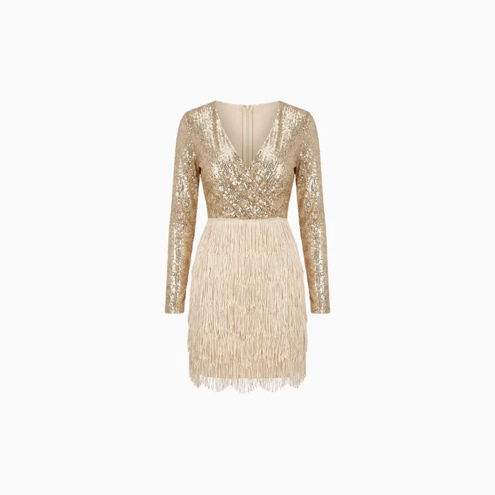 Isabella | Vestido de Fiesta Corto Envolvente con Lentejuelas