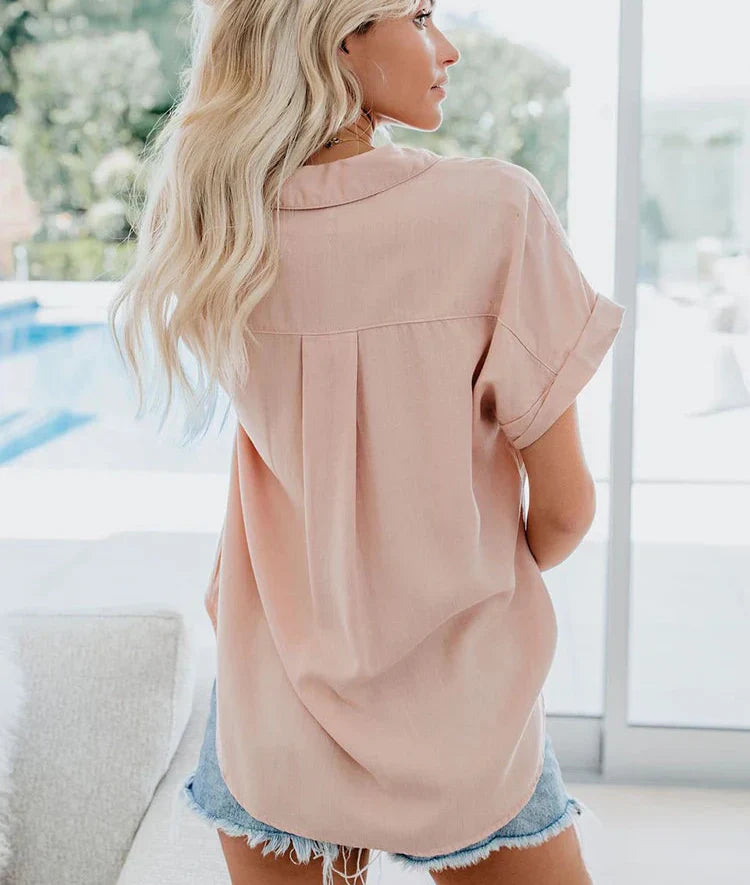 Lara | Camisa Relax Fit Manga Corta Mujer