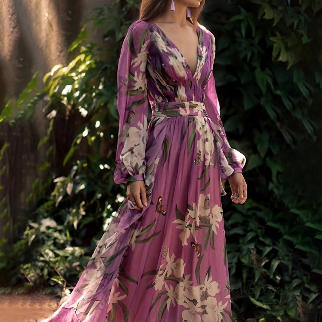 Lara | Vestido Maxi Floral Mujer Invitada Boda