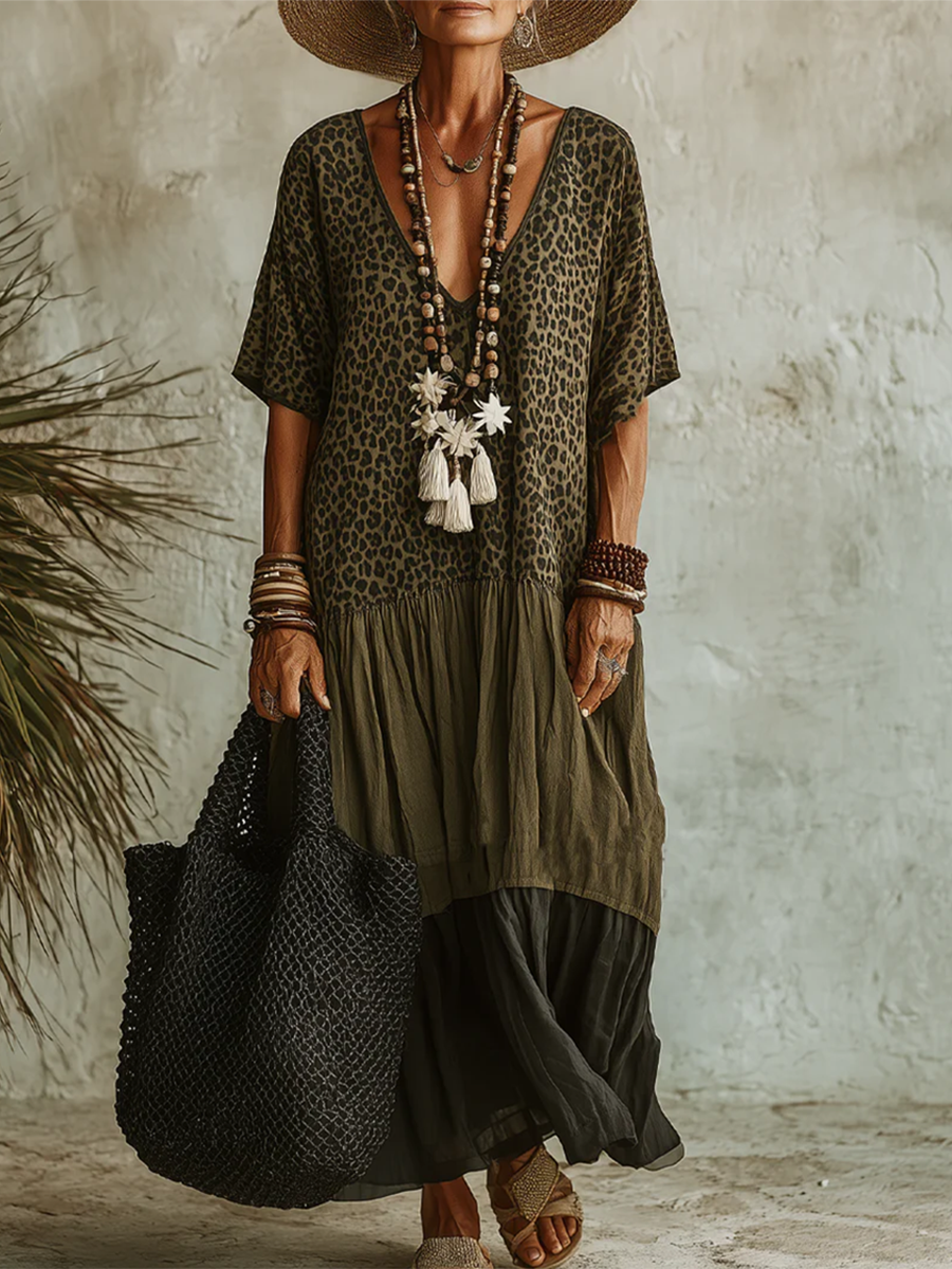 Lara | Vestido Maxi Mujer Estampado Leopardo