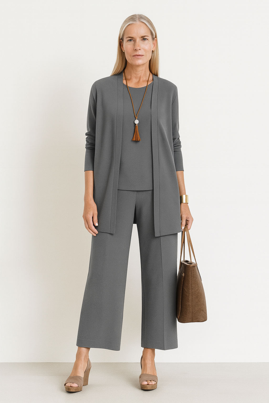 Laura | Conjunto Pantalón Wide-Leg Mujer Tres Piezas