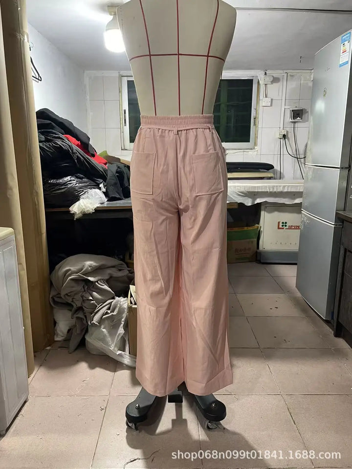 Laura | Pantalones Mujer Tiro Alto Pierna Ancha Ajuste Relajado