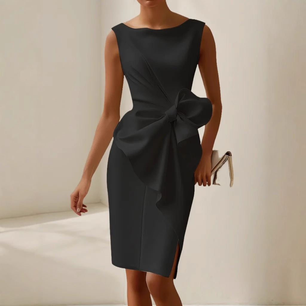 Laura | Vestido Mujer Midi con Lazo Invitada Boda