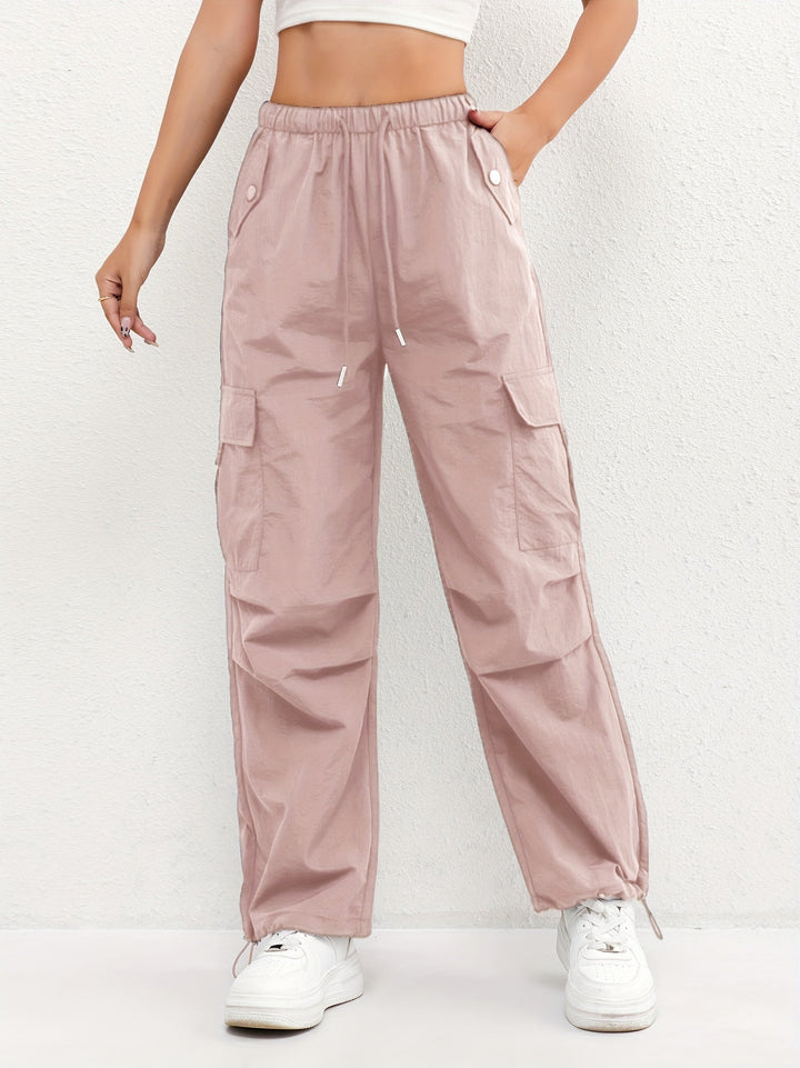 Leila | Pantalón Cargo Mujer Tiro Alto Cintura Elástica