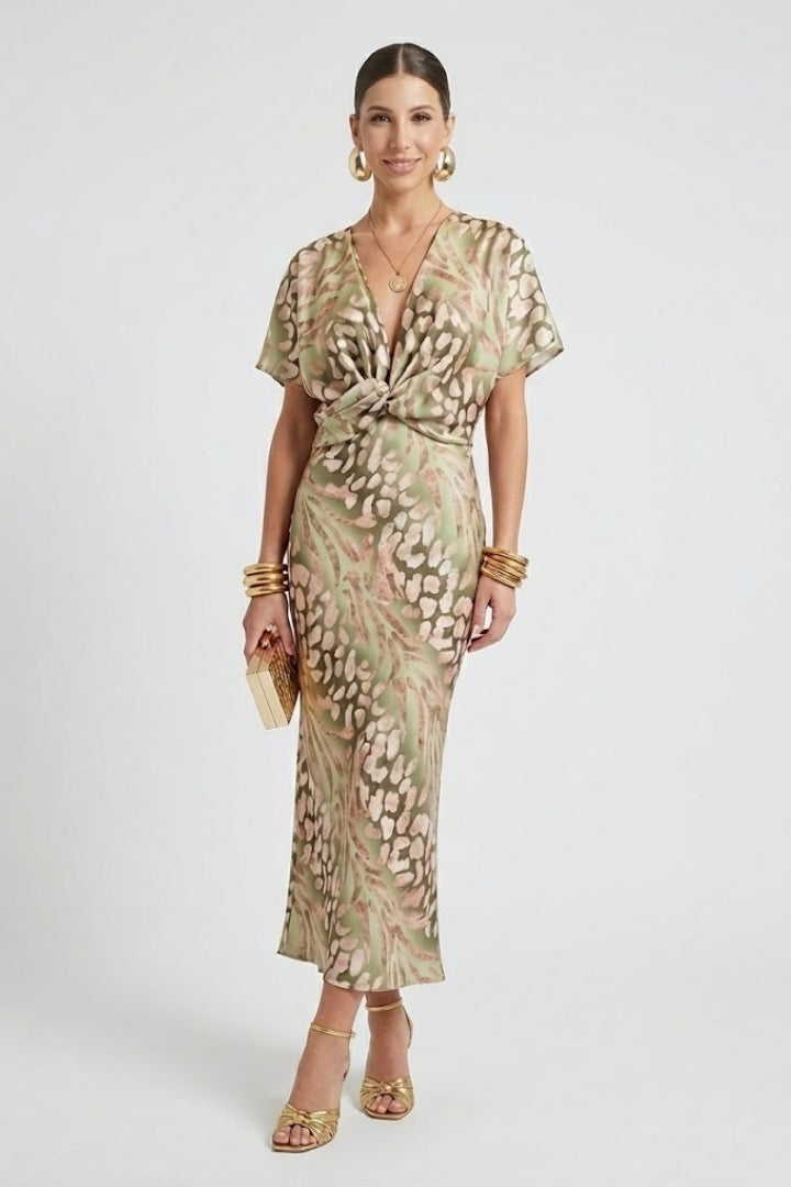 Leila | Vestido Midi Mujer Estampado Animal Print