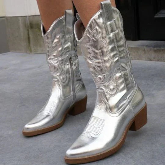 Lucía | Botas Cowboy Mujer Bordadas Metálicas