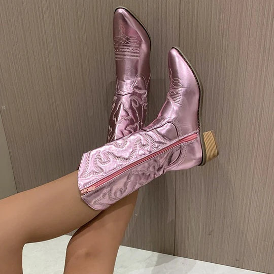 Lucía | Botas Cowboy Mujer Bordadas Metálicas