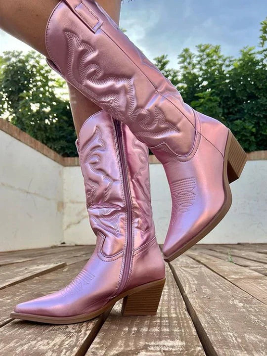 Lucía | Botas Cowboy Mujer Bordadas Metálicas