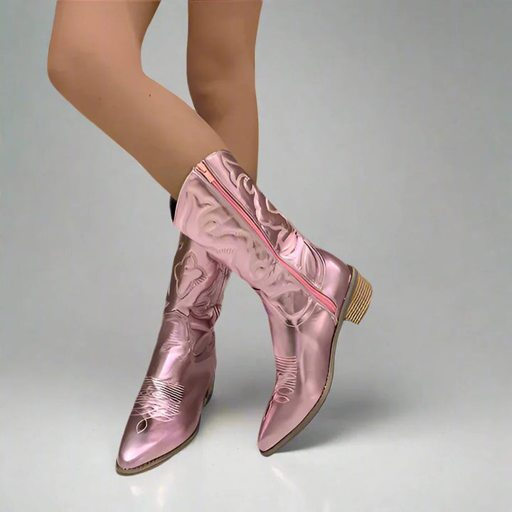 Lucía | Botas Cowboy Mujer Bordadas Metálicas