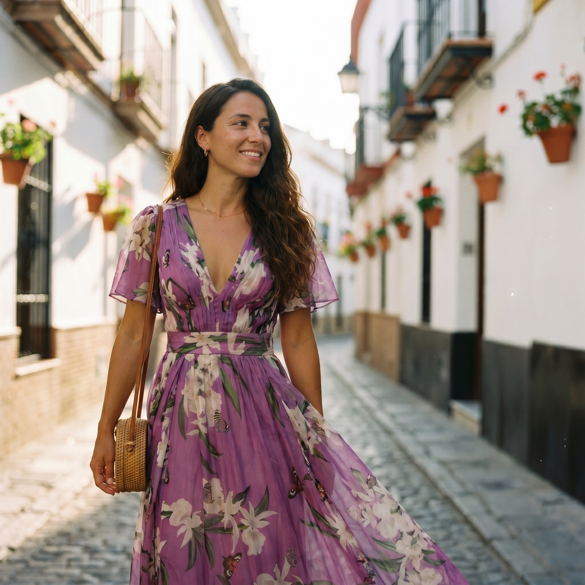 Lucía | Vestido Midi Floral Mujer Invitada Boda
