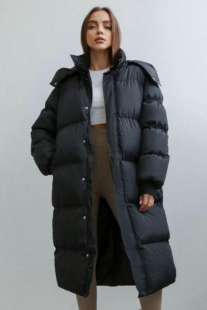 María | Abrigos Mujer Acolchado Capucha Maxi Oversize Botones