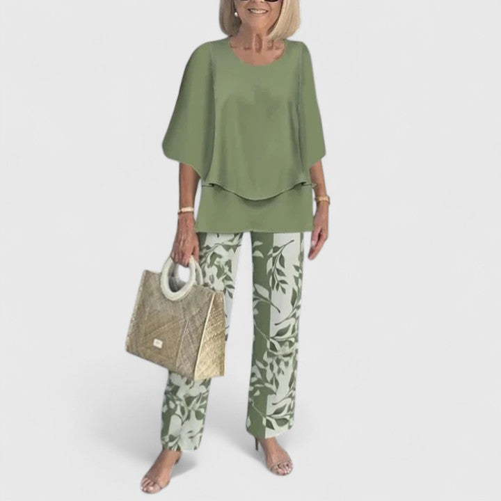 María | Conjunto Blusa y Pantalón Mujer Estampado