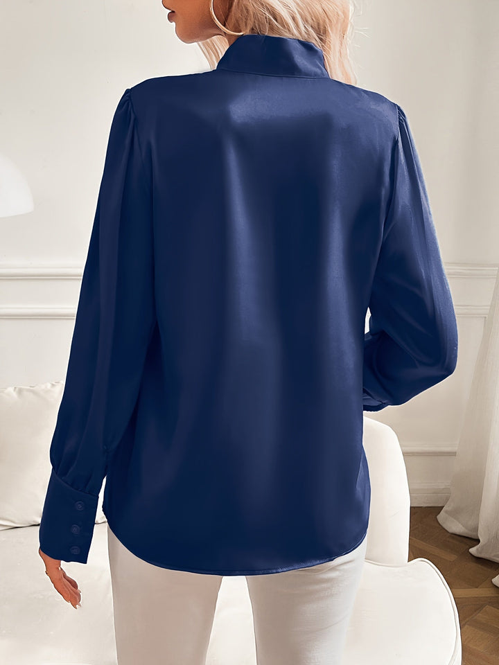 Marta | Blusa Satén Manga Larga Cuello Lazo