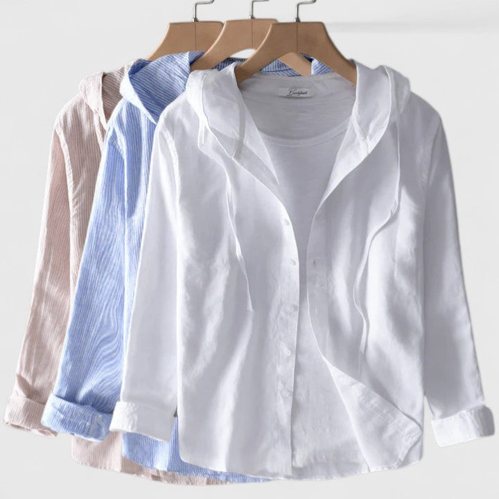 Marta | Camisa Rayas con Capucha Mujer Moda