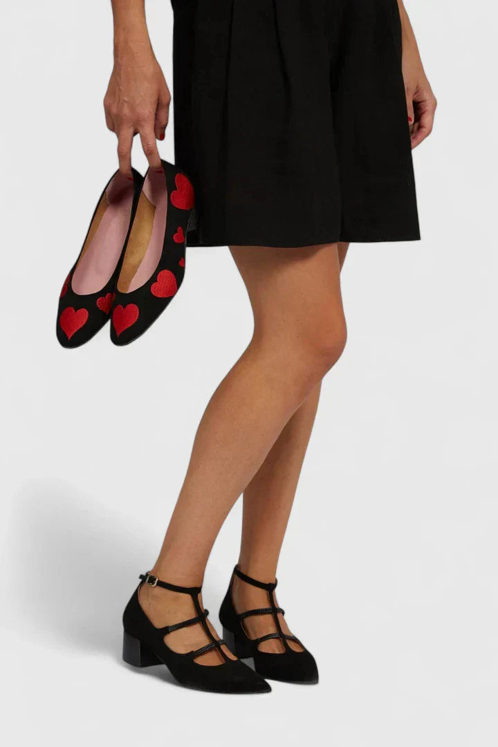 Marta | Mary Jane T-Strap Suede Flat