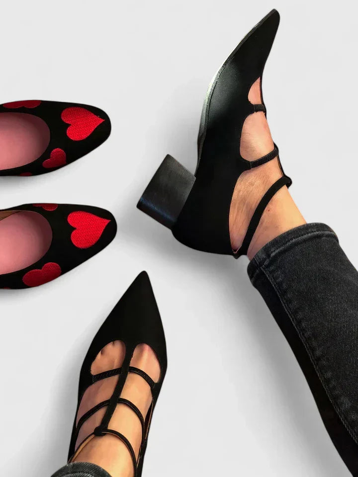 Marta | Mary Jane T-Strap Suede Flat