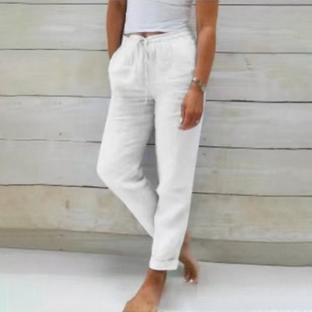 Natalia | Pantalón Holgado de Lino Mujer