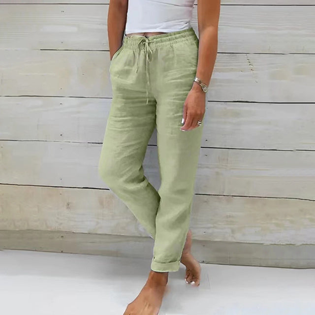 Natalia | Pantalón Holgado de Lino Mujer